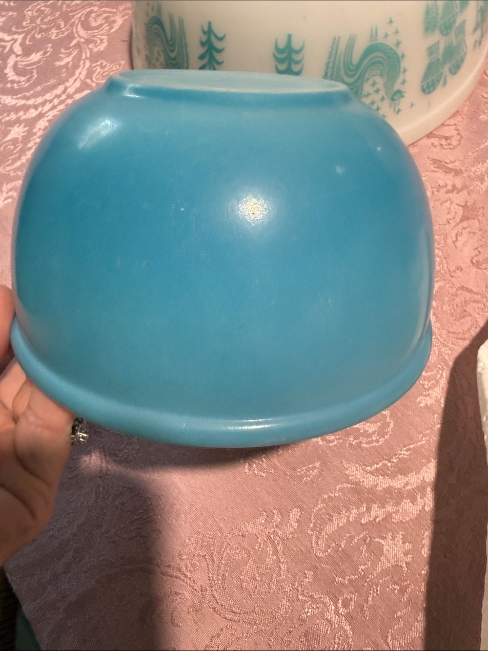 Fire king primary blue rolled rim mixing bowl #3